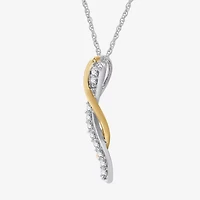 Womens 1/4 CT. T.W. Lab Grown White Diamond 14K Two Tone Gold Over Silver Sterling Silver 18 Inch Pendant Necklace