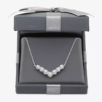 Womens 1/2 CT. T.W. Lab Grown White Diamond Sterling Silver 16 1/2 Inch Pendant Necklace