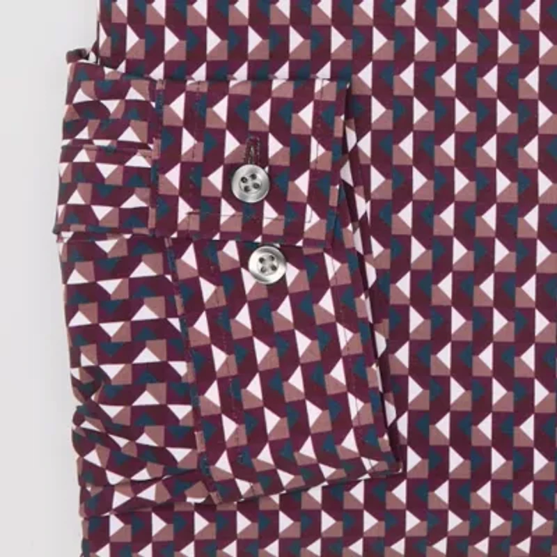 J. Ferrar Mens 360 Stretch Slim-Tall Fit Easy Care Fabric Long Sleeve Dress Shirt