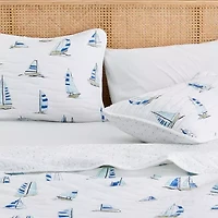 Reversible Coastal Print Quilt Set