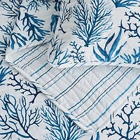Reversible Coastal Print Quilt Set