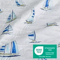 Reversible Coastal Print Quilt Set