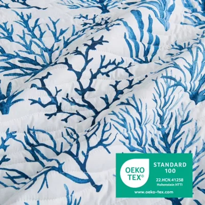 Reversible Coastal Print Quilt Set
