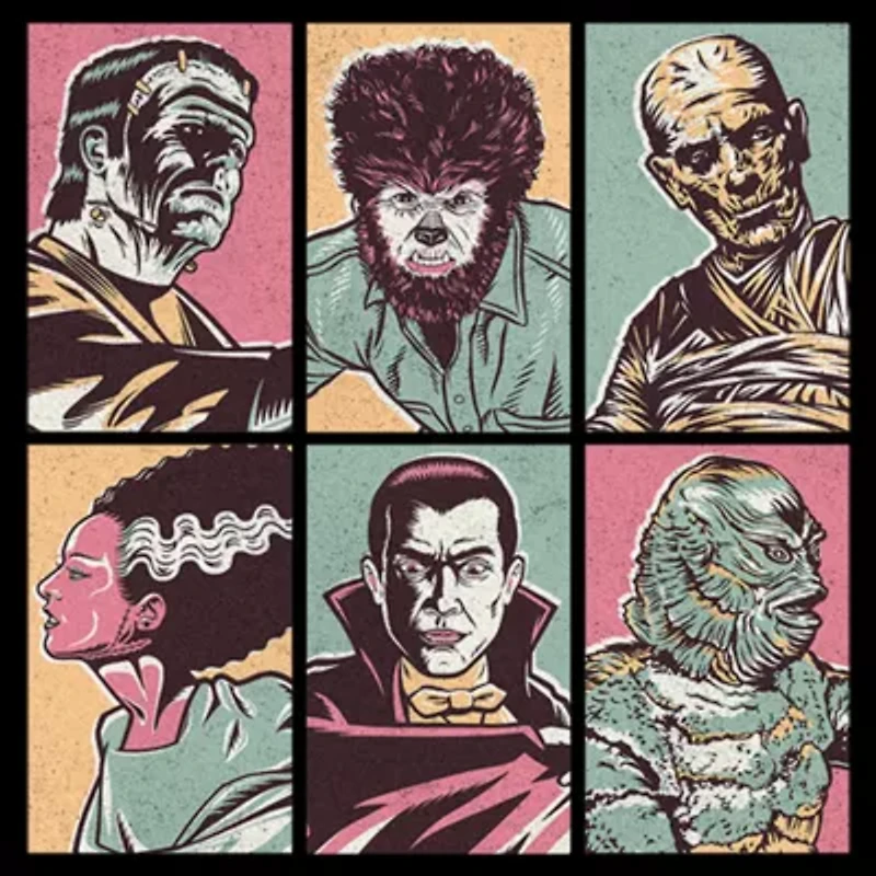 Mens Short Sleeve Universal Monsters Graphic T-Shirt