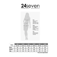 24seven Comfort Apparel Womens Plus Keyhole Neck Elbow Sleeve Shift Dress