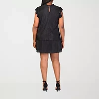 24seven Comfort Apparel Womens Short Sleeve Plus A-Line Dress