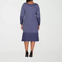 24seven Comfort Apparel Womens Plus Long Sleeve Sweater Dress