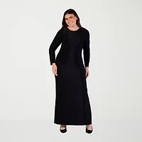 24seven Comfort Apparel Womens Long Sleeve Plus Maxi Dress