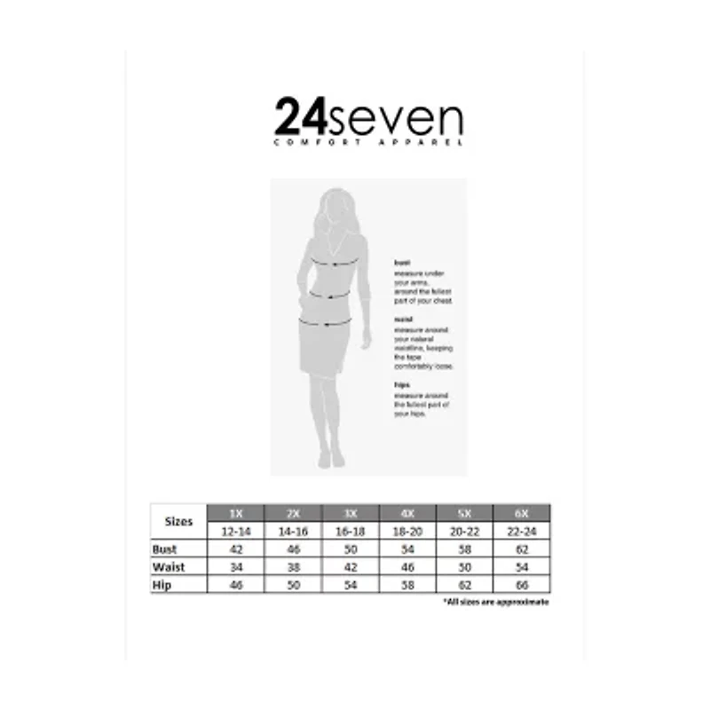 24seven Comfort Apparel Womens Elbow Sleeve Plus A-Line Dress