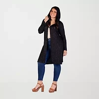 24seven Comfort Apparel Womens Long Sleeve Plus Cardigan