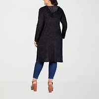 24seven Comfort Apparel Womens Long Sleeve Plus Cardigan