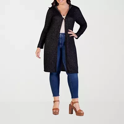24seven Comfort Apparel Womens Long Sleeve Plus Cardigan