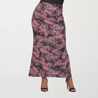 24seven Comfort Apparel Womens Maxi Skirt Plus