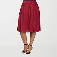 24seven Comfort Apparel Womens Plus Midi A-Line Skirt