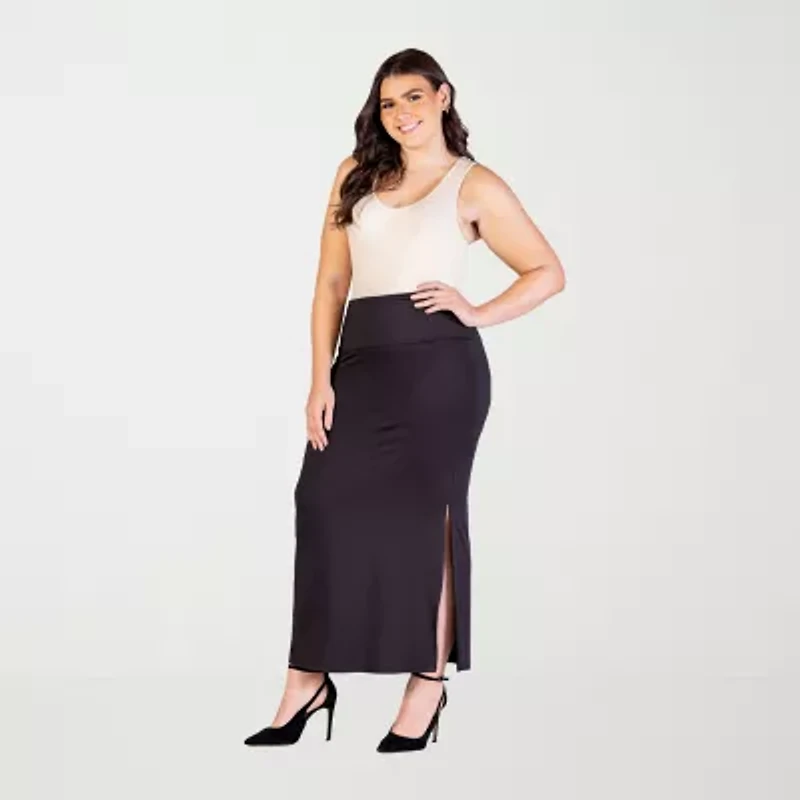 24seven Comfort Apparel Womens Maxi Skirt Plus