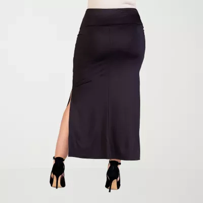 24seven Comfort Apparel Womens Maxi Skirt Plus