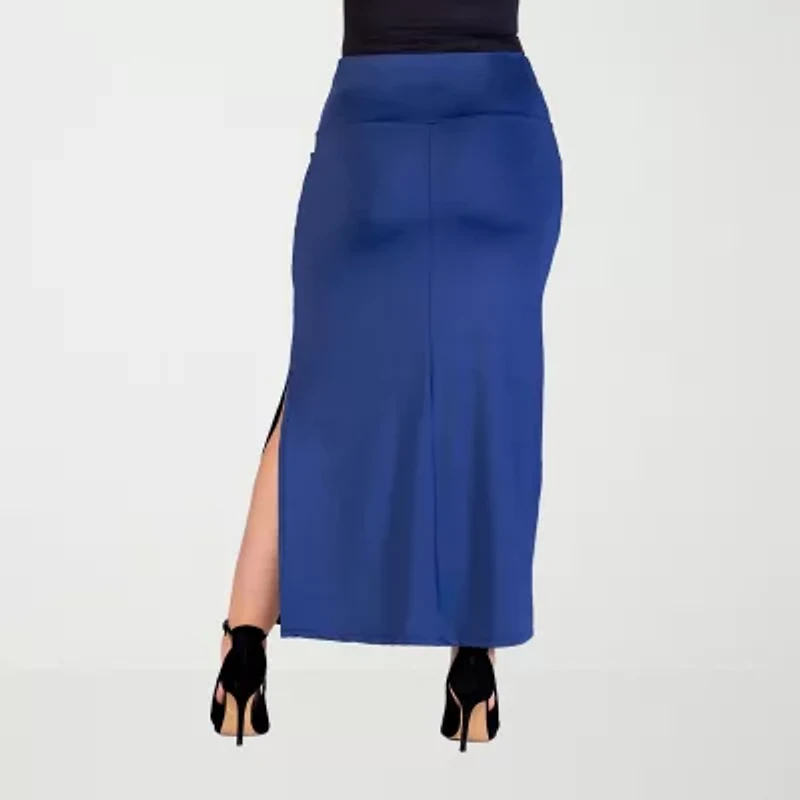 24seven Comfort Apparel Womens Plus Maxi Skirt