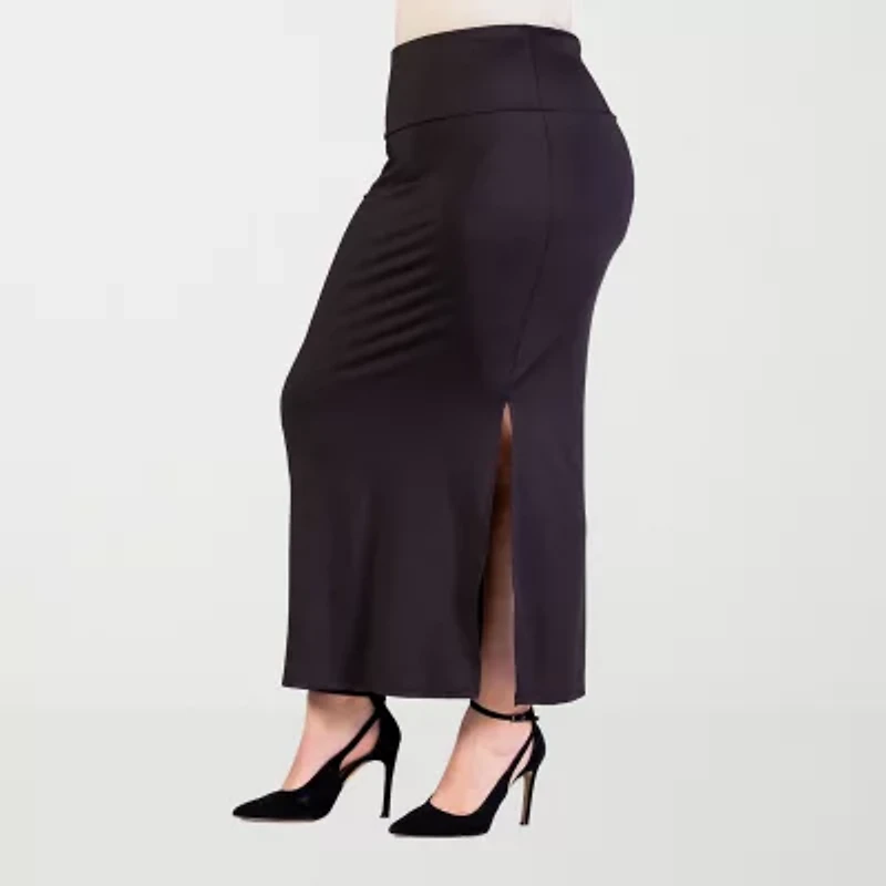 24seven Comfort Apparel Womens Maxi Skirt Plus
