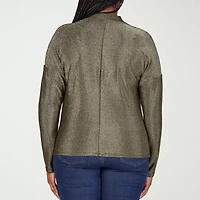 24seven Comfort Apparel Womens Plus Cowl Neck Long Sleeve Blouse