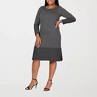 24seven Comfort Apparel Womens Plus Long Sleeve Sweater Dress