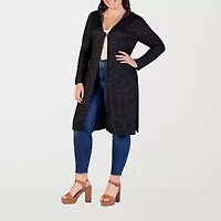 24seven Comfort Apparel Womens Long Sleeve Plus Cardigan
