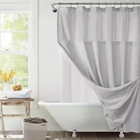 Awesome Home™ Starburst Snap Liner Hooks Shower Curtain Set