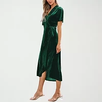CUPSHE Womens Elbow Sleeve Midi Wrap Dress