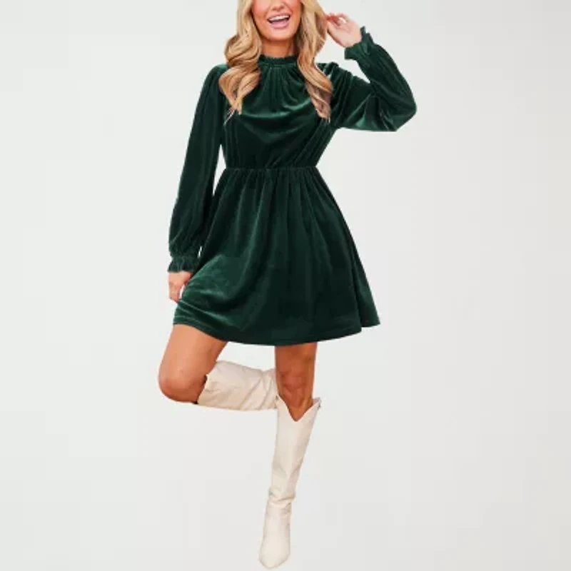 CUPSHE Womens Long Sleeve Peasant Dress