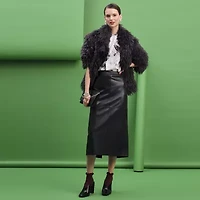 Worthington Womens Faux Fur Midweight Coat