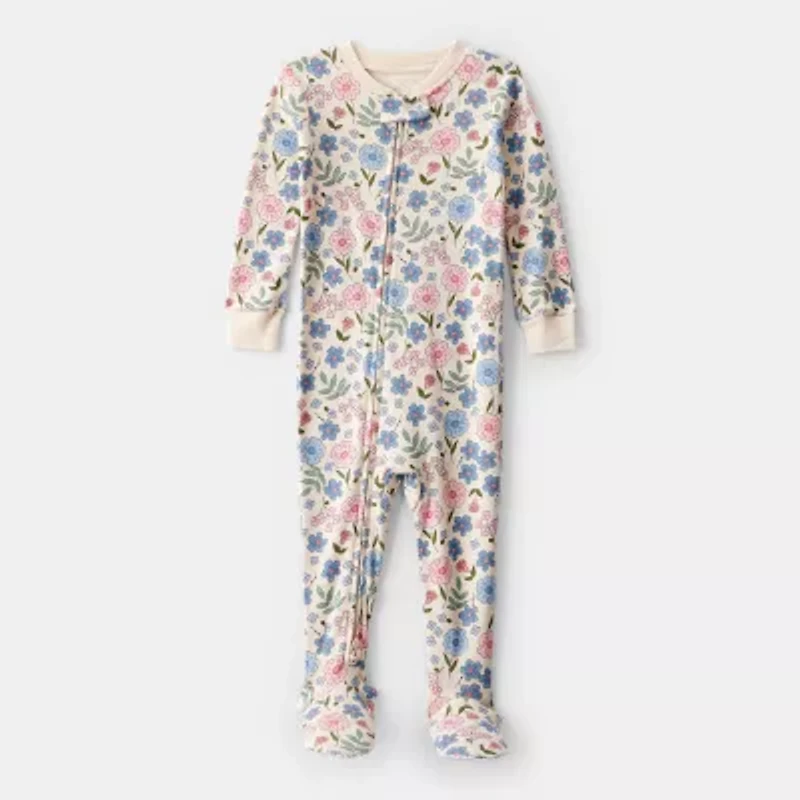 Carter's Baby Girls Footed Crew Neck Long Sleeve One Piece Pajama