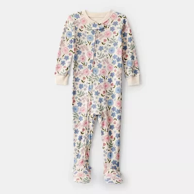 Carter's Baby Girls Footed Crew Neck Long Sleeve One Piece Pajama