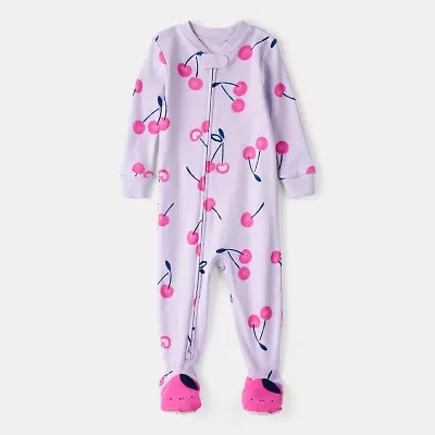 Carter's Baby Girls Footed Crew Neck Long Sleeve One Piece Pajama