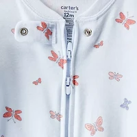 Carter's Baby Girls Footed Crew Neck Long Sleeve One Piece Pajama