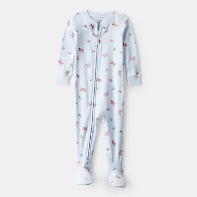 Carter's Baby Girls Footed Crew Neck Long Sleeve One Piece Pajama