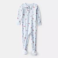 Carter's Baby Girls Footed Crew Neck Long Sleeve One Piece Pajama