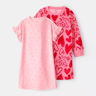 Carter's Girls Round Neck Long Sleeve 2-pc. Nightgown
