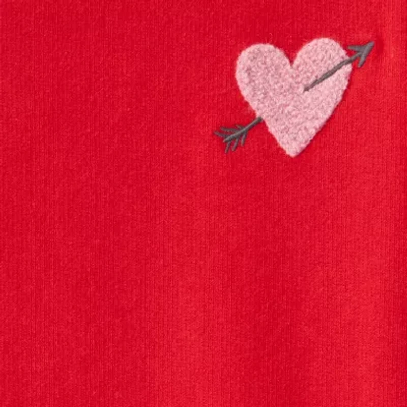 Carter's Big Kid Girls Long Sleeve Cuffed Hearts Sweatshirt Dress