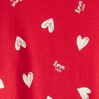 Carter's Valentines Day Little & Big Kid Unisex Round Neck Long Sleeve 2-pc. Pajama Sets