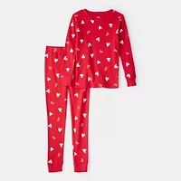 Carter's Valentines Day Little & Big Kid Unisex Round Neck Long Sleeve 2-pc. Pajama Sets