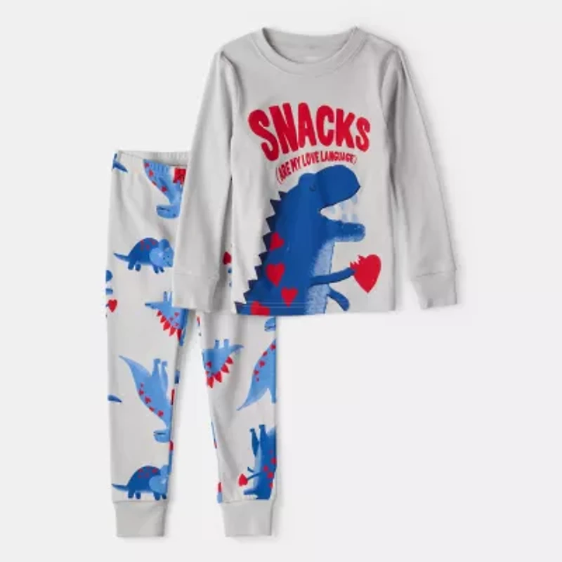 Carter's Valentines Day Toddler Boys Round Neck Long Sleeve 2-pc. Pajama Sets