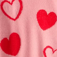 Carter's Girls Heart Round Neck Long Sleeve Pullover Sweater