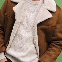 Dockers Mens Faux Shearling Midweight Coat