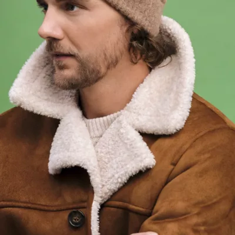 Dockers Mens Faux Shearling Midweight Coat