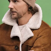 Dockers Mens Faux Shearling Midweight Coat