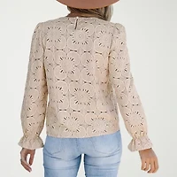 CUPSHE Womens Round Neck Long Sleeve Blouse