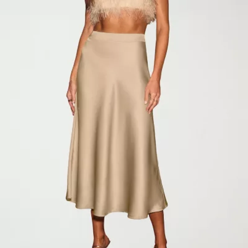 CUPSHE Womens High Rise Midi A-Line Skirt