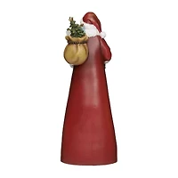 Roman 14h Lighted Swirl Santa With Cardinals Christmas Tabletop Decor
