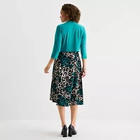 Danny & Nicole Womens Floral Midi Jacket Dress