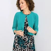 Danny & Nicole Womens Floral Midi Jacket Dress