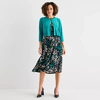 Danny & Nicole Womens Floral Midi Jacket Dress